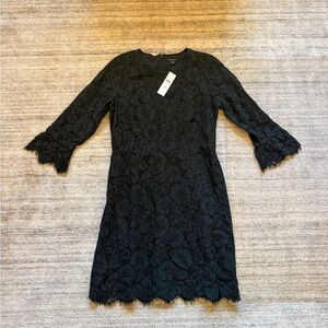 Ann Taylor Lace Fluted Sleeve Flare Dress
